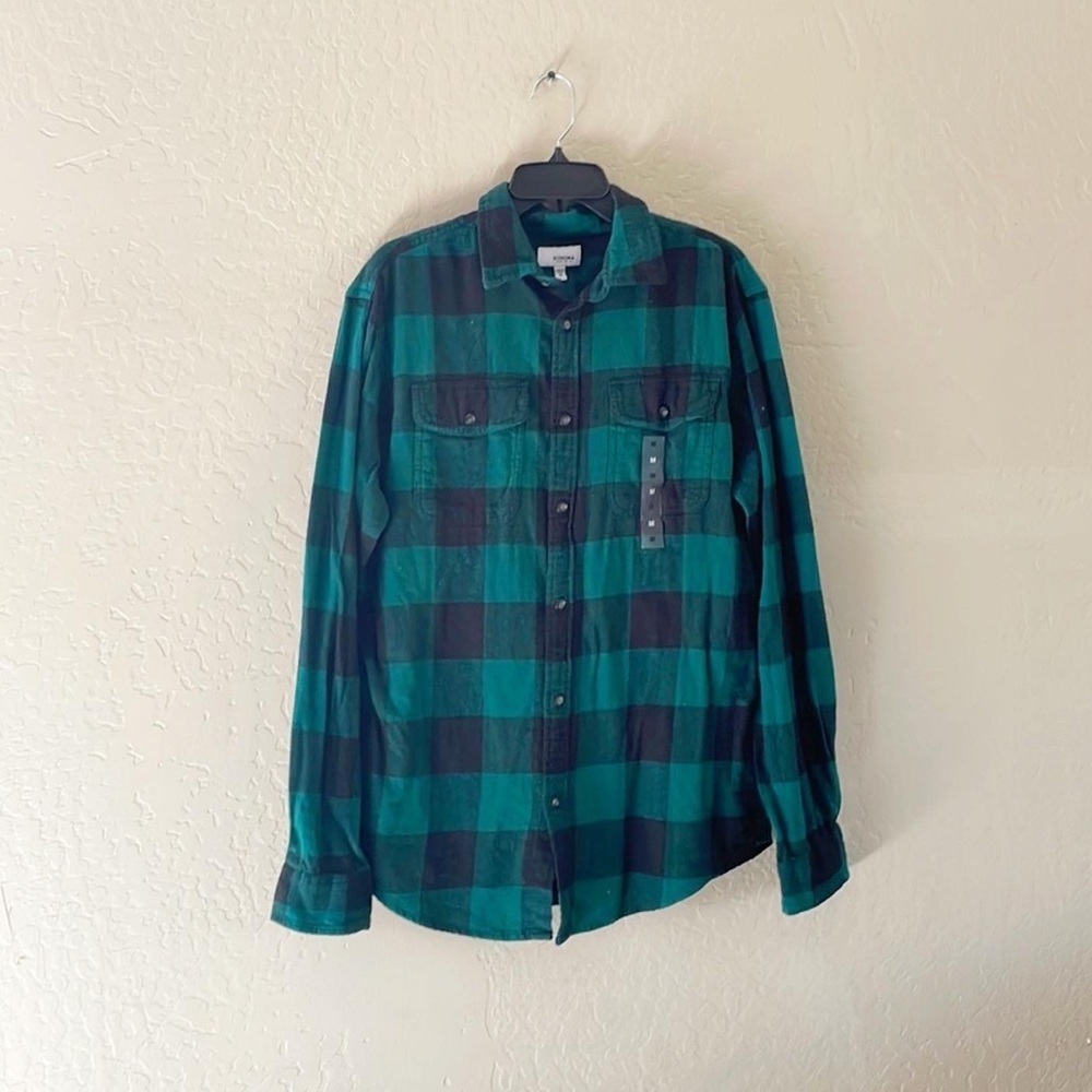 🌿Final Sale Sonoma Green and Black‎ Plaid Button Up Shirt